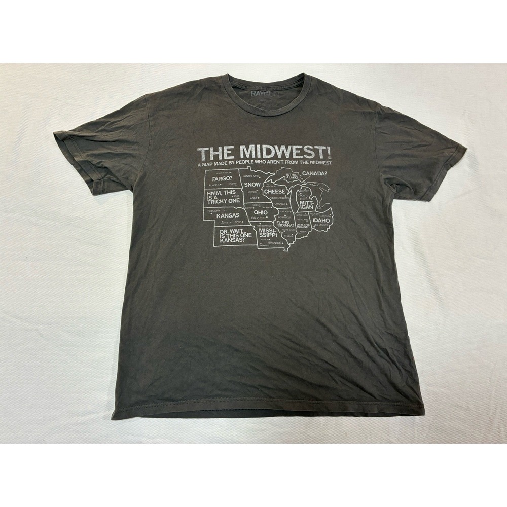 Raygun The Midwest A‎ Map Made By People Who Aren't From The Midwest T-Shirt XL